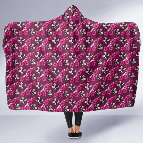 Manly Warringah Sea Eagles Hooded Blanket Tropical Hibiscus Floral Seamless Rugby Mascot
