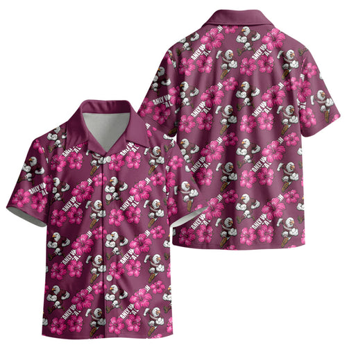 Manly Warringah Sea Eagles Kid Hawaiian Shirt Tropical Hibiscus Floral Seamless Rugby Mascot