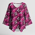 Manly Warringah Sea Eagles Kimono Sleeve Blouse Tropical Hibiscus Floral Seamless Rugby Mascot