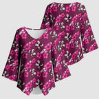 Manly Warringah Sea Eagles Kimono Sleeve Blouse Tropical Hibiscus Floral Seamless Rugby Mascot
