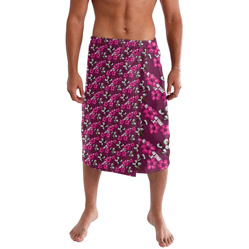 Manly Warringah Sea Eagles Lavalava Tropical Hibiscus Floral Seamless Rugby Mascot