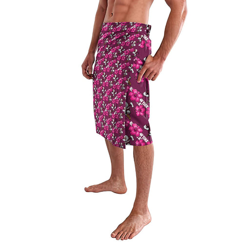 Manly Warringah Sea Eagles Lavalava Tropical Hibiscus Floral Seamless Rugby Mascot