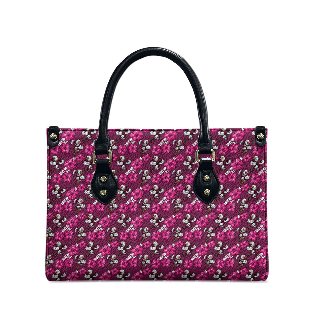 Manly Warringah Sea Eagles Leather Bag Tropical Hibiscus Floral Seamless Rugby Mascot