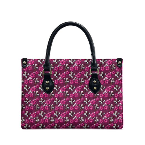 Manly Warringah Sea Eagles Leather Bag Tropical Hibiscus Floral Seamless Rugby Mascot