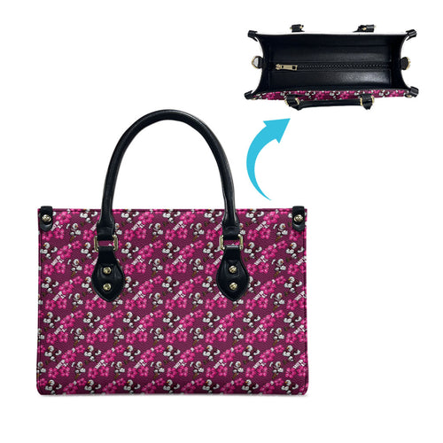 Manly Warringah Sea Eagles Leather Bag Tropical Hibiscus Floral Seamless Rugby Mascot