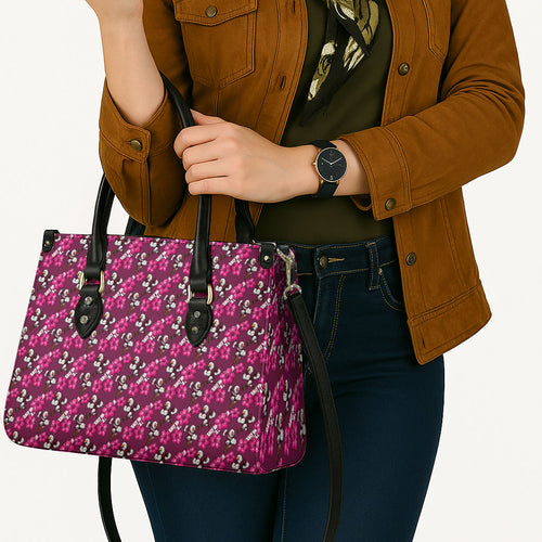 Manly Warringah Sea Eagles Leather Bag Tropical Hibiscus Floral Seamless Rugby Mascot