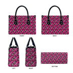 Manly Warringah Sea Eagles Leather Bag Tropical Hibiscus Floral Seamless Rugby Mascot