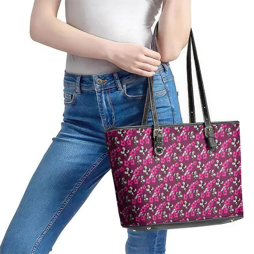 Manly Warringah Sea Eagles Leather Tote Bag Tropical Hibiscus Floral Seamless Rugby Mascot