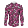 Manly Warringah Sea Eagles Long Sleeve Button Shirt Tropical Hibiscus Floral Seamless Rugby Mascot