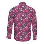 Manly Warringah Sea Eagles Long Sleeve Button Shirt Tropical Hibiscus Floral Seamless Rugby Mascot