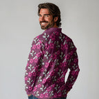 Manly Warringah Sea Eagles Long Sleeve Polo Shirt Tropical Hibiscus Floral Seamless Rugby Mascot