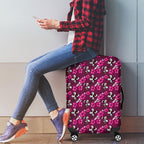 Manly Warringah Sea Eagles Luggage Cover Tropical Hibiscus Floral Seamless Rugby Mascot
