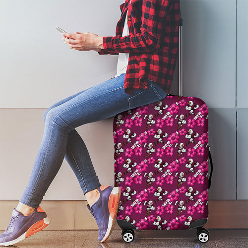Manly Warringah Sea Eagles Luggage Cover Tropical Hibiscus Floral Seamless Rugby Mascot