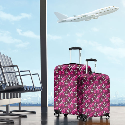 Manly Warringah Sea Eagles Luggage Cover Tropical Hibiscus Floral Seamless Rugby Mascot