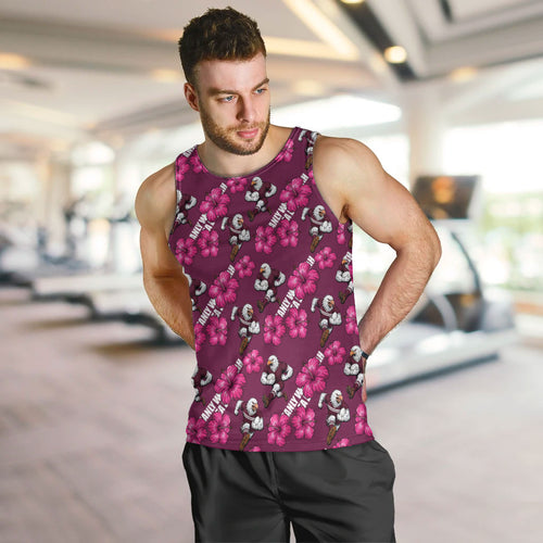 Manly Warringah Sea Eagles Men Tank Top Tropical Hibiscus Floral Seamless Rugby Mascot
