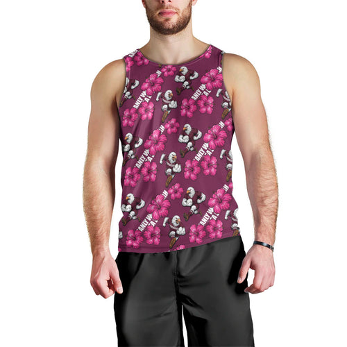 Manly Warringah Sea Eagles Men Tank Top Tropical Hibiscus Floral Seamless Rugby Mascot