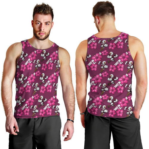 Manly Warringah Sea Eagles Men Tank Top Tropical Hibiscus Floral Seamless Rugby Mascot