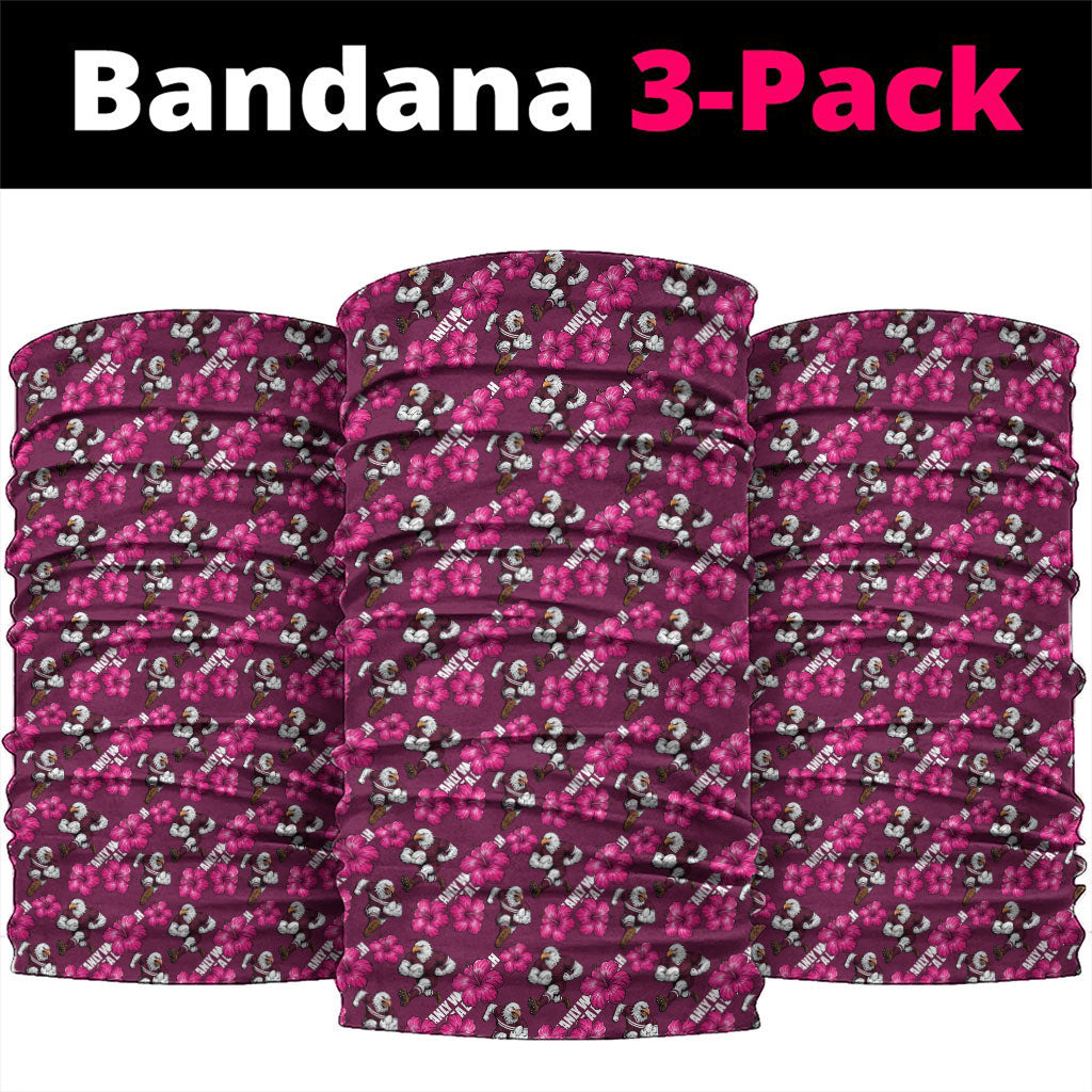 Manly Warringah Sea Eagles Neck Gaiter Tropical Hibiscus Floral Seamless Rugby Mascot