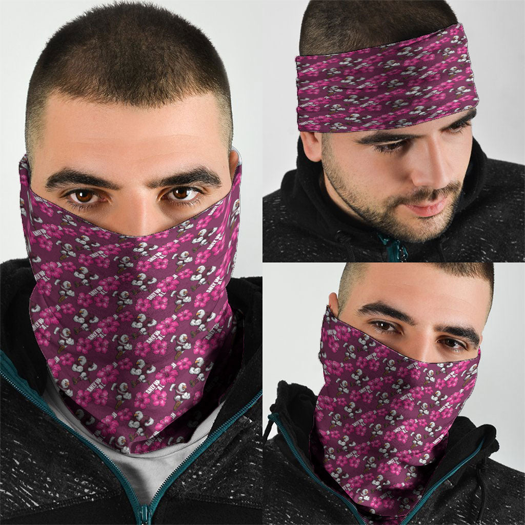 Manly Warringah Sea Eagles Neck Gaiter Tropical Hibiscus Floral Seamless Rugby Mascot