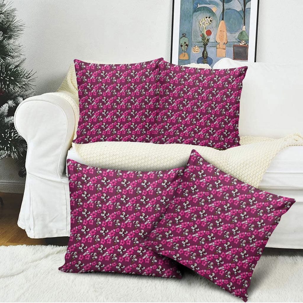 Manly Warringah Sea Eagles Pillow Cover Tropical Hibiscus Floral Seamless Rugby Mascot