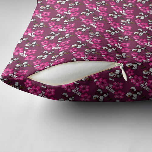 Manly Warringah Sea Eagles Pillow Cover Tropical Hibiscus Floral Seamless Rugby Mascot