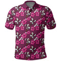 Manly Warringah Sea Eagles Polo Shirt Tropical Hibiscus Floral Seamless Rugby Mascot