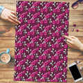 Manly Warringah Sea Eagles Puzzle Tropical Hibiscus Floral Seamless Rugby Mascot