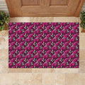 Manly Warringah Sea Eagles Rubber Doormat Tropical Hibiscus Floral Seamless Rugby Mascot