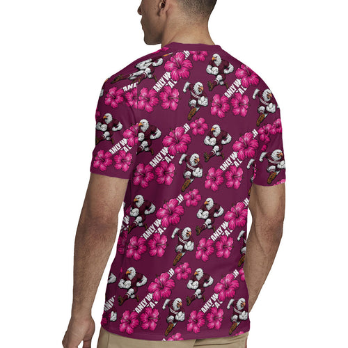 Manly Warringah Sea Eagles Rugby Jersey Tropical Hibiscus Floral Seamless Rugby Mascot
