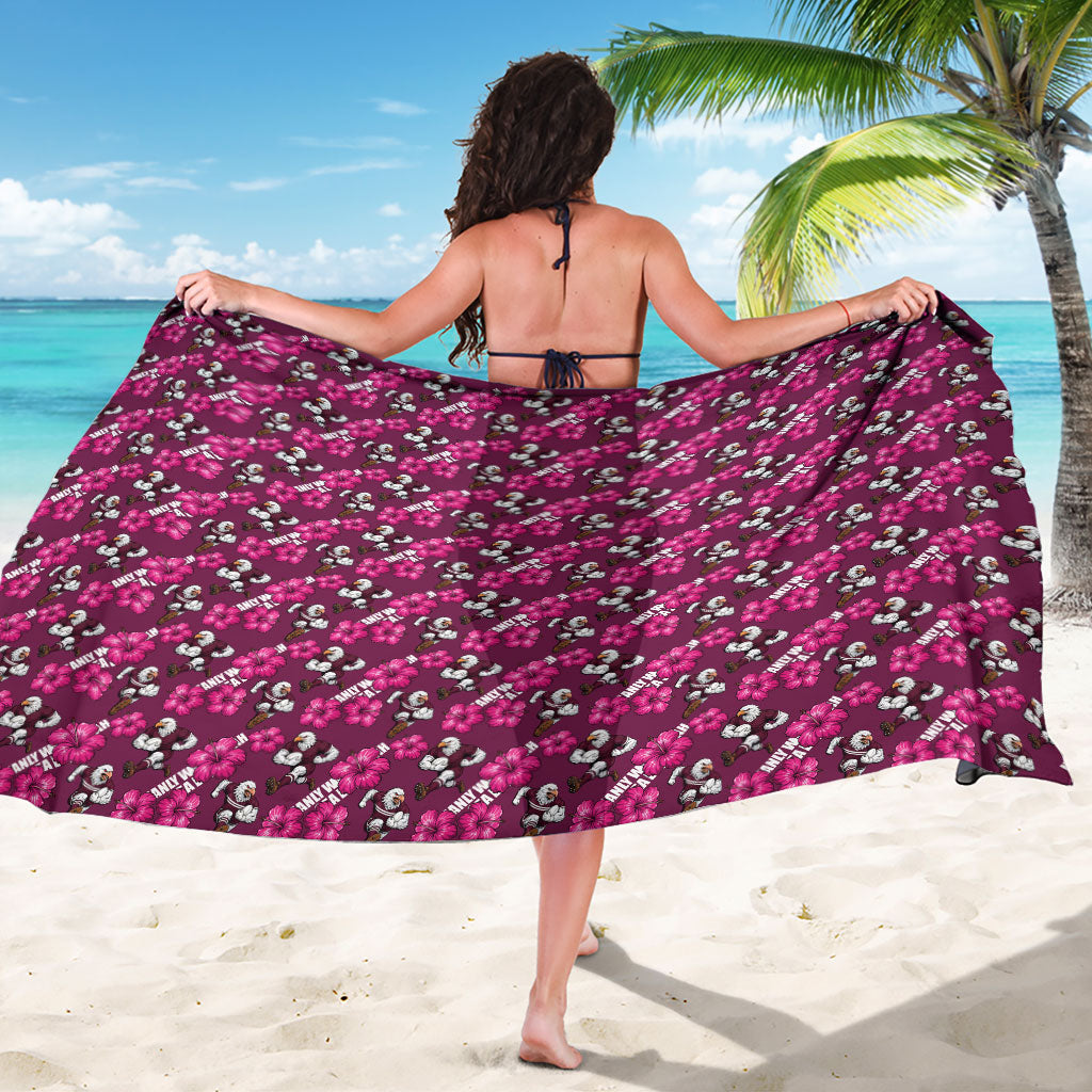 Manly Warringah Sea Eagles Sarong Tropical Hibiscus Floral Seamless Rugby Mascot