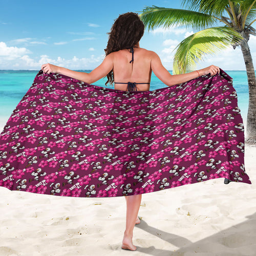 Manly Warringah Sea Eagles Sarong Tropical Hibiscus Floral Seamless Rugby Mascot