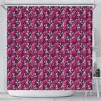 Manly Warringah Sea Eagles Shower Curtain Tropical Hibiscus Floral Seamless Rugby Mascot
