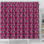 Manly Warringah Sea Eagles Shower Curtain Tropical Hibiscus Floral Seamless Rugby Mascot