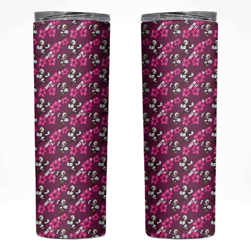 Manly Warringah Sea Eagles Skinny Tumbler Tropical Hibiscus Floral Seamless Rugby Mascot