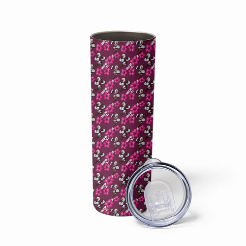 Manly Warringah Sea Eagles Skinny Tumbler Tropical Hibiscus Floral Seamless Rugby Mascot