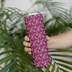 Manly Warringah Sea Eagles Skinny Tumbler Tropical Hibiscus Floral Seamless Rugby Mascot