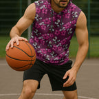 Manly Warringah Sea Eagles Sleeveless Hoodie Tropical Hibiscus Floral Seamless Rugby Mascot