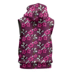 Manly Warringah Sea Eagles Sleeveless Zip Hoodie Tropical Hibiscus Floral Seamless Rugby Mascot