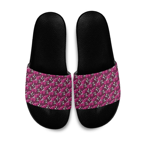Manly Warringah Sea Eagles Slide Sandals Tropical Hibiscus Floral Seamless Rugby Mascot