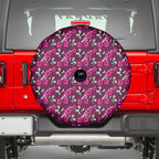 Manly Warringah Sea Eagles Spare Tire Cover Tropical Hibiscus Floral Seamless Rugby Mascot