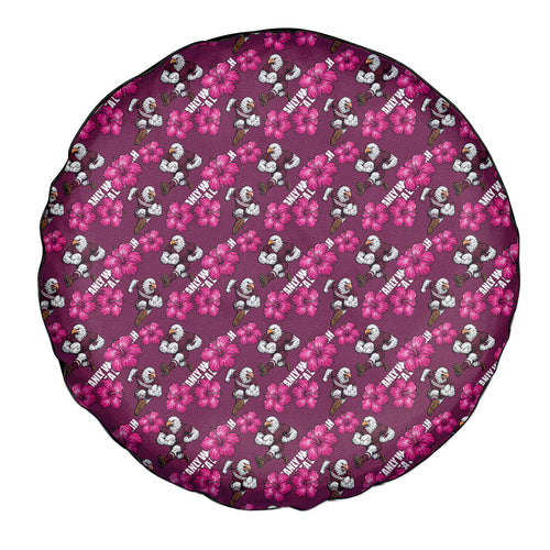 Manly Warringah Sea Eagles Spare Tire Cover Tropical Hibiscus Floral Seamless Rugby Mascot
