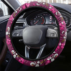 Manly Warringah Sea Eagles Steering Wheel Cover Tropical Hibiscus Floral Seamless Rugby Mascot