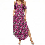 Manly Warringah Sea Eagles Summer Maxi Dress Tropical Hibiscus Floral Seamless Rugby Mascot