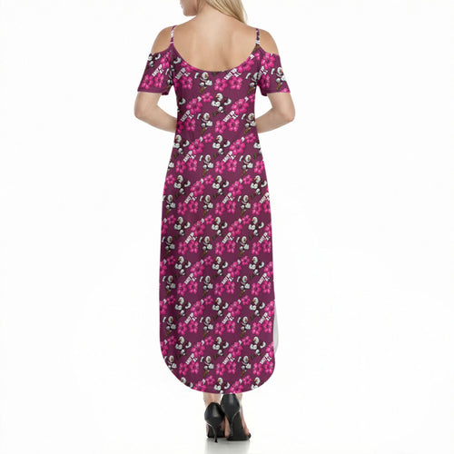 Manly Warringah Sea Eagles Summer Maxi Dress Tropical Hibiscus Floral Seamless Rugby Mascot