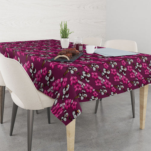 Manly Warringah Sea Eagles Tablecloth Tropical Hibiscus Floral Seamless Rugby Mascot