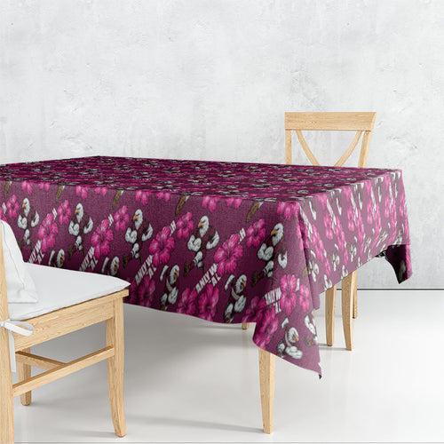 Manly Warringah Sea Eagles Tablecloth Tropical Hibiscus Floral Seamless Rugby Mascot