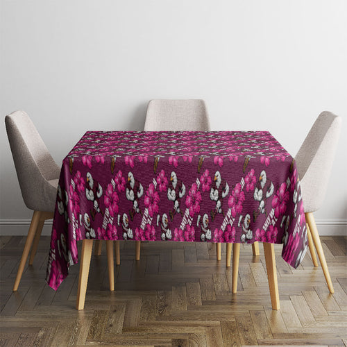 Manly Warringah Sea Eagles Tablecloth Tropical Hibiscus Floral Seamless Rugby Mascot
