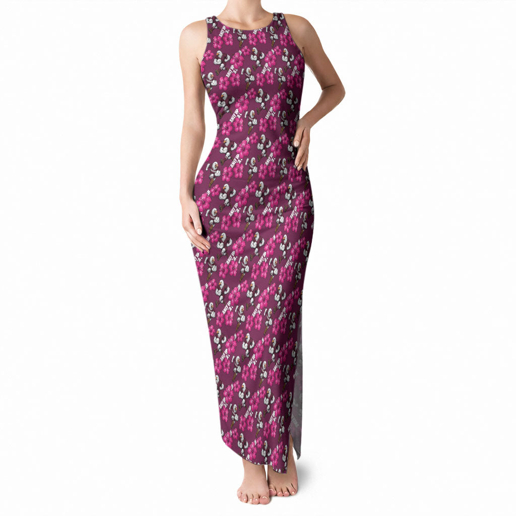 Manly Warringah Sea Eagles Tank Maxi Dress Tropical Hibiscus Floral Seamless Rugby Mascot