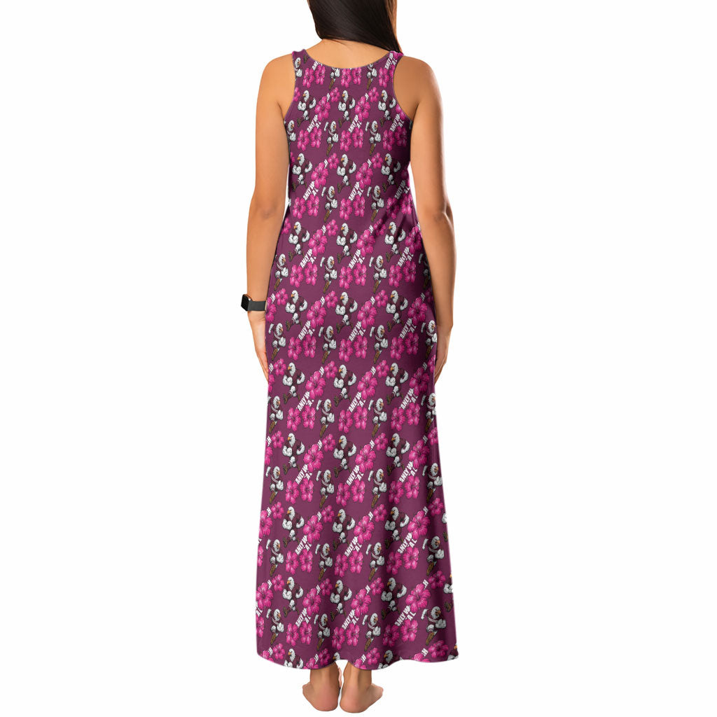 Manly Warringah Sea Eagles Tank Maxi Dress Tropical Hibiscus Floral Seamless Rugby Mascot