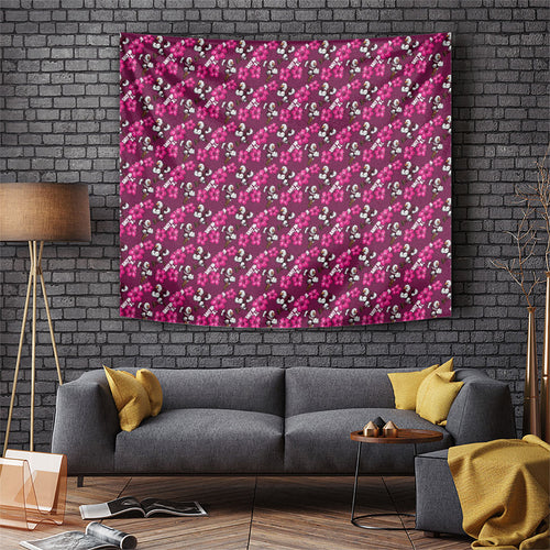 Manly Warringah Sea Eagles Tapestry Tropical Hibiscus Floral Seamless Rugby Mascot